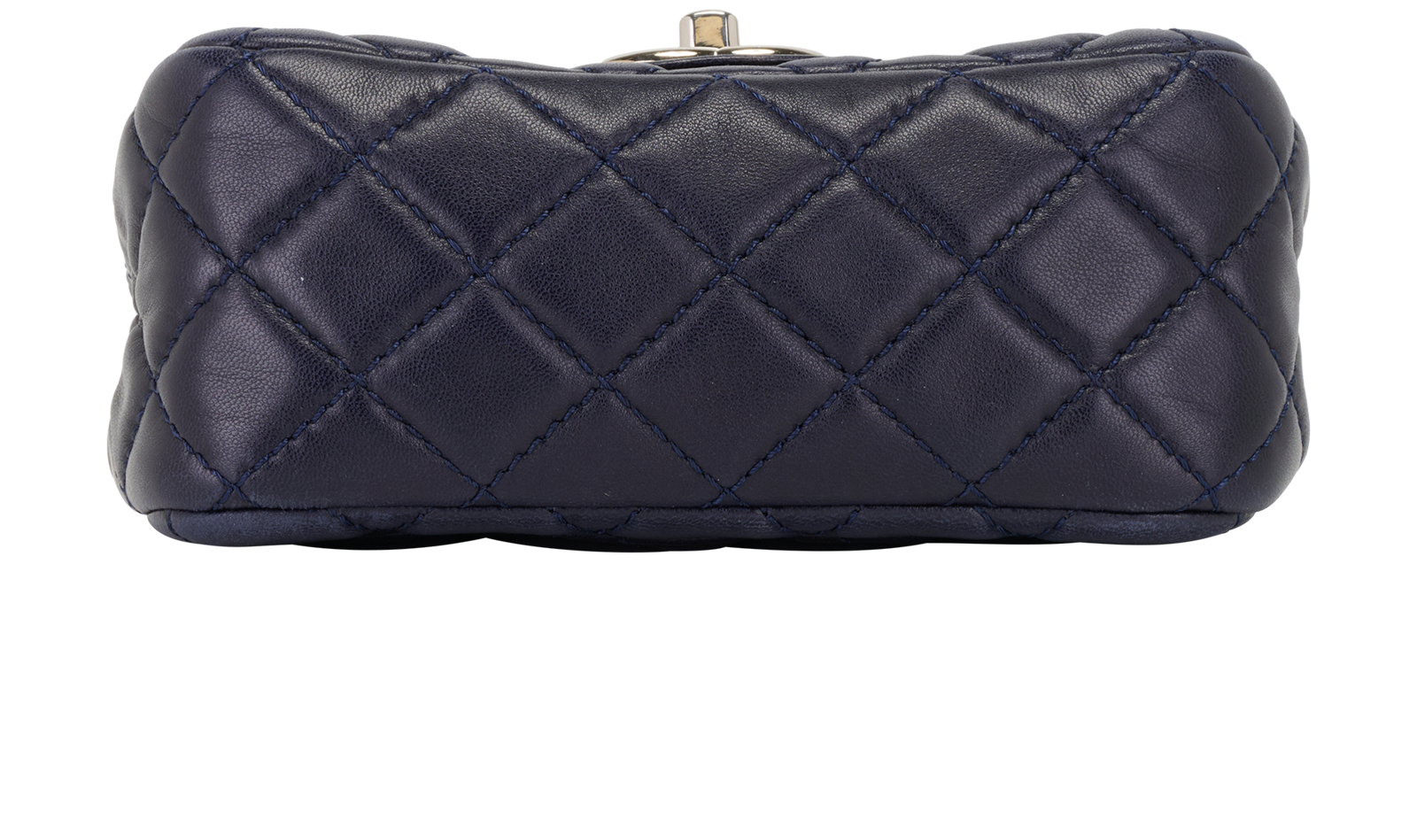 Mini Square Classic Flap, &pound;3,100, Handbags, Navy, Lambskin Leather, Top view